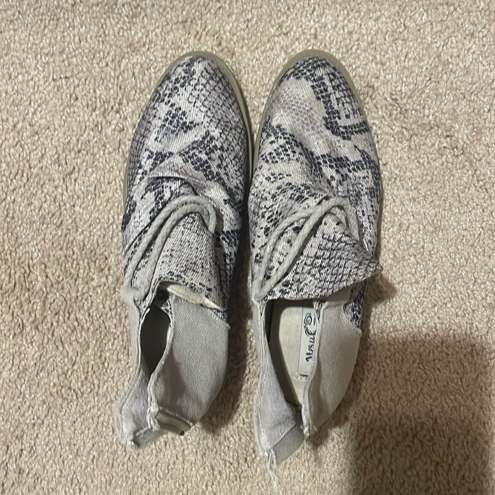 Snake print booties